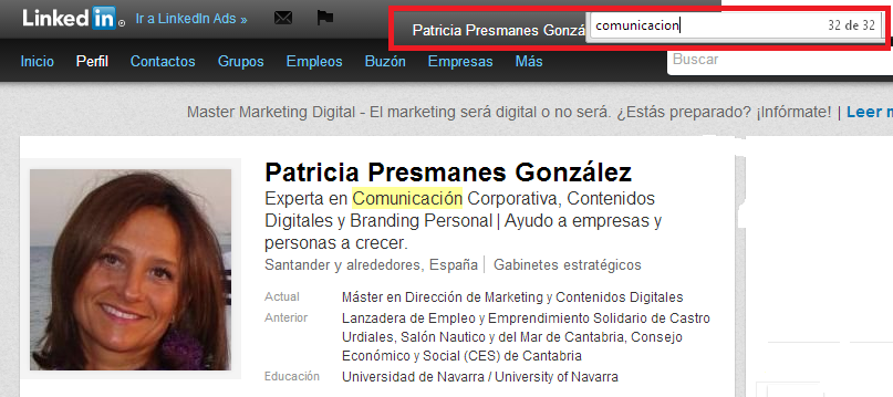 Averigua la densidad de tus palabras clave en LinkedIn